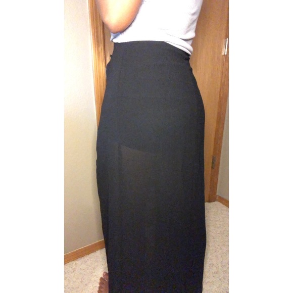 Miss Chievous Black Sheer Maxi Skirt - Picture 2 of 3